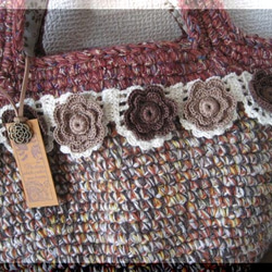 針織在原羊毛冬馬爾凱M（古董褐色的花種族） 第3張的照片