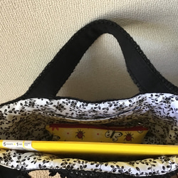 [定做]雙色麻線方籃背（黑色），手工編織蕾絲，內層布 第6張的照片