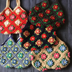 [訂製] 羊毛花朵圖案包 (藍色配綠色花朵) [Creema 獨家] 第9張的照片