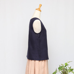 《受注制作》【Ｓ】【M】【Ｌ】ストンとタンクトップ（リネンネイビー）_C19 2枚目の画像