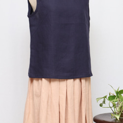 《受注制作》【Ｓ】【M】【Ｌ】ストンとタンクトップ（リネンネイビー）_C19 5枚目の画像