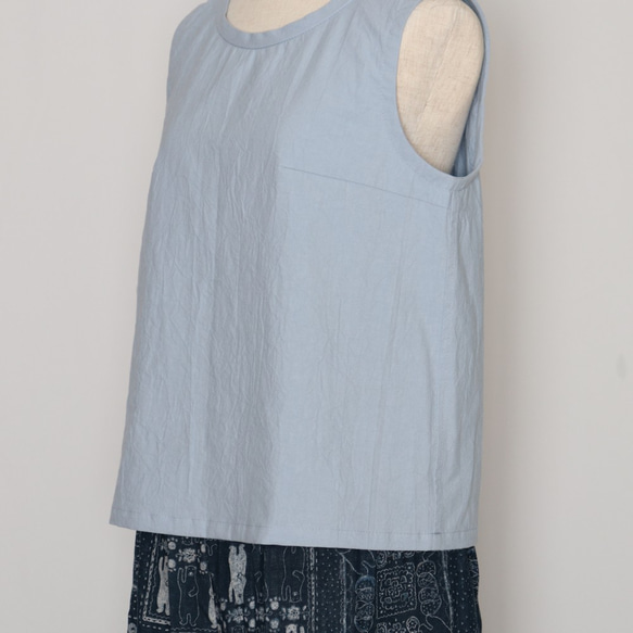 【Ｓ】【Ｍ】【L】 ストンとタンクトップ（水色）_C19 7枚目の画像