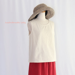 《受注制作》【Ｓ】【M】【Ｌ】 ストンとタンクトップ（アイボリー）_C19 8枚目の画像