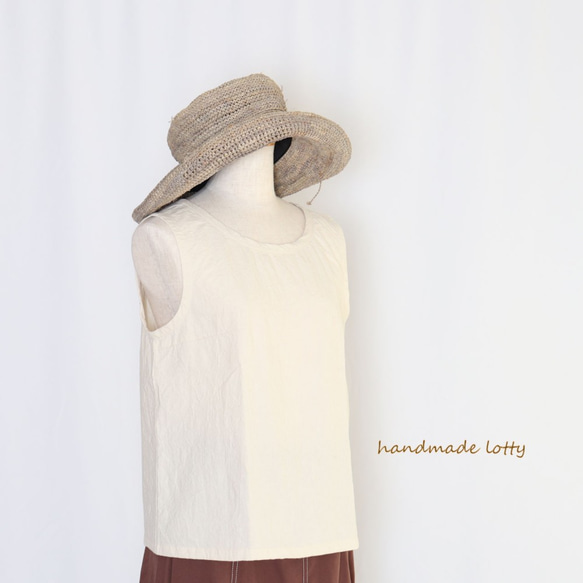 《受注制作》【Ｓ】【M】【Ｌ】 ストンとタンクトップ（アイボリー）_C19 1枚目の画像