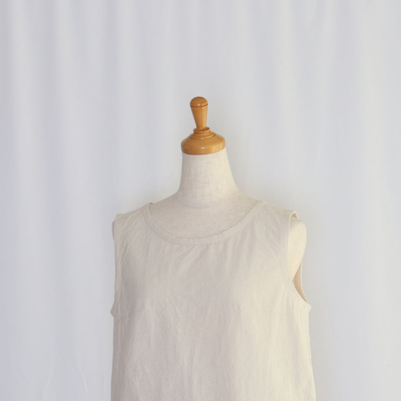 《受注制作》【Ｓ】【M】【Ｌ】 ストンとタンクトップ（アイボリー）_C19 4枚目の画像