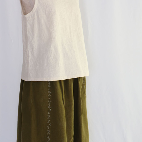 《受注制作》【Ｓ】【M】【Ｌ】 ストンとタンクトップ（アイボリー）_C19 6枚目の画像