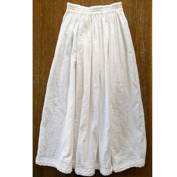 ダブルガーゼアンダースカート（白）2way 5枚目の画像