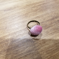 ベロアリング　指輪　ピンク　フリーリング 2枚目の画像