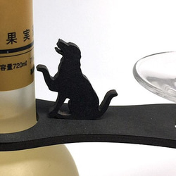 【送料￥94】 おねだり【黒犬レトリバー】木製グラスハンガー 1枚目の画像