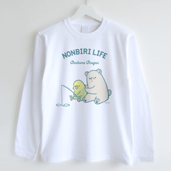 長袖Tシャツ（NONBIRI LIFE / おさかなおねがい / セキセイインコ） 2枚目の画像