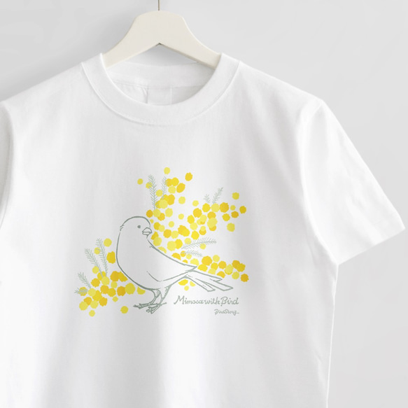 Tシャツ（Mimosa with Bird / カナリア） 1枚目の画像