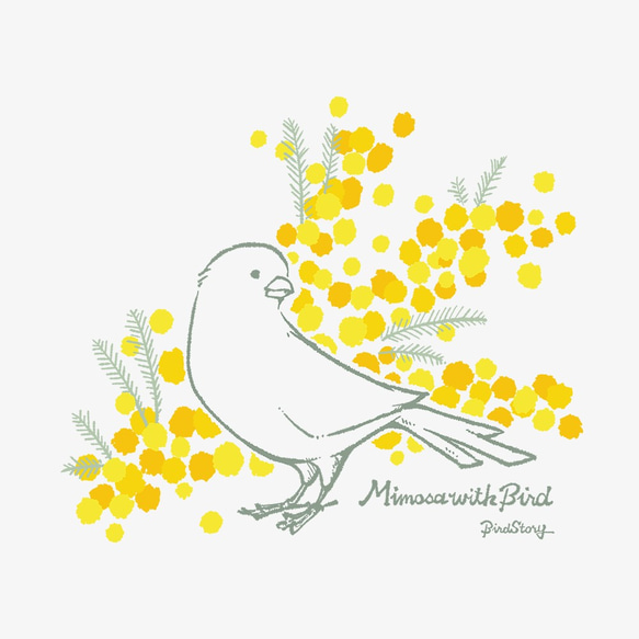 Tシャツ（Mimosa with Bird / カナリア） 3枚目の画像