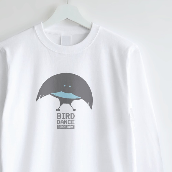 長袖Tシャツ（BIRD DANCE / フォーゲルコップカタカケフウチョウ） 1枚目の画像