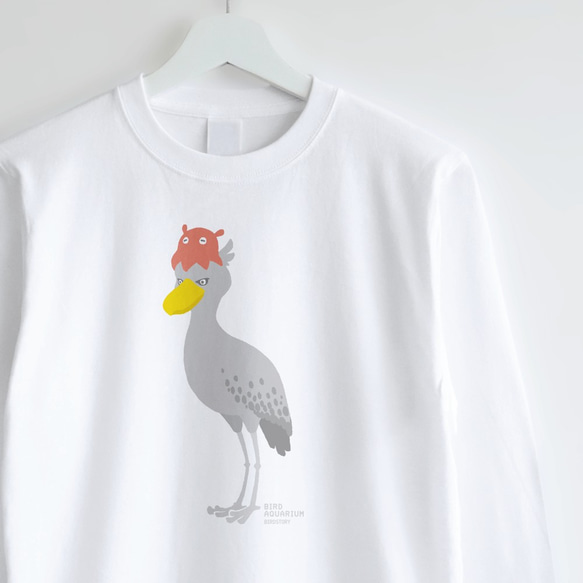 長袖Tシャツ（BIRDAQUARIUM / ハシビロコウ＆メンダコ） 1枚目の画像