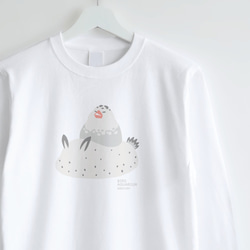 長袖Tシャツ（BIRDAQUARIUM / パイド文鳥＆ゴマフビロードウミウシ） 1枚目の画像