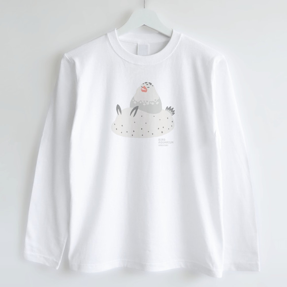 長袖Tシャツ（BIRDAQUARIUM / パイド文鳥＆ゴマフビロードウミウシ） 2枚目の画像