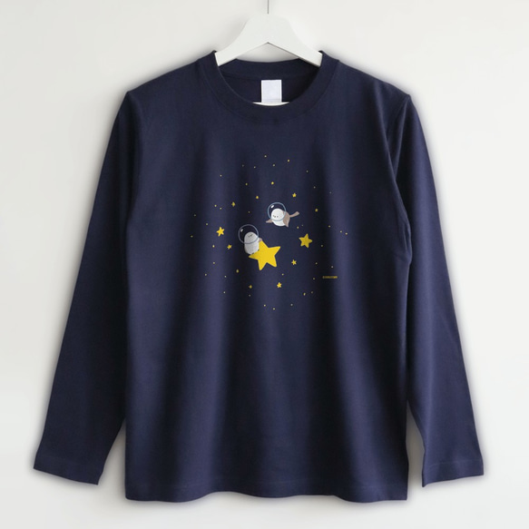 長袖Tシャツ（UCHU NI MUCHU / シマエナガ） 2枚目の画像