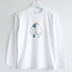 長袖Tシャツ（うえから文鳥） 2枚目の画像