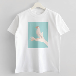 Tシャツ（手タクシー / シナモン文鳥） 3枚目の画像