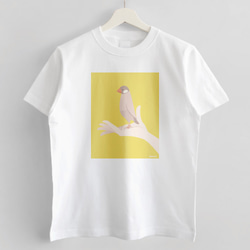 Tシャツ（手タクシー / シナモン文鳥） 5枚目の画像