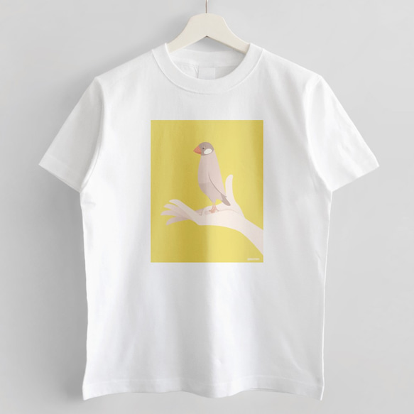Tシャツ（手タクシー / シナモン文鳥） 5枚目の画像