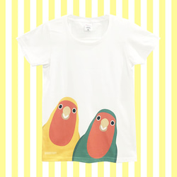SMILE BIRD Tシャツ（コザクラインコ） 1枚目の画像