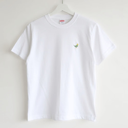 刺繍Tシャツ（BIRD!BIRD!BIRD! / セキセイインコ / グリーン） 4枚目の画像