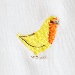 刺繍Tシャツ（BIRD!BIRD!BIRD! / コザクラインコ / ルチノー） 3枚目の画像