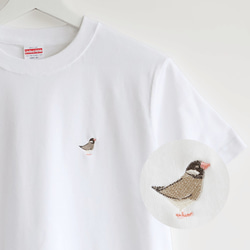 刺繍Tシャツ（BIRD!BIRD!BIRD! / 桜文鳥） 1枚目の画像