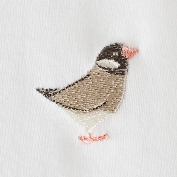 刺繍Tシャツ（BIRD!BIRD!BIRD! / 桜文鳥） 3枚目の画像