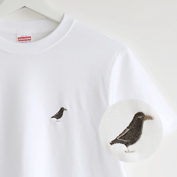 刺繍Tシャツ（BIRD!BIRD!BIRD! / カラス） 1枚目の画像