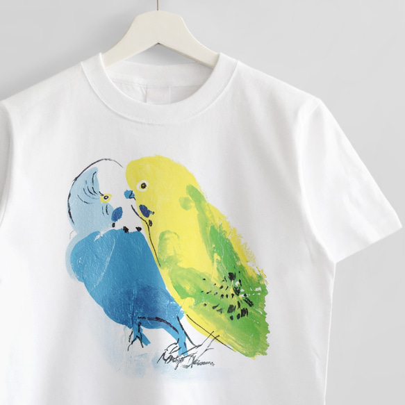 Tシャツ（オクムラミチヨ / なかよしセキセイインコさん） 1枚目の画像