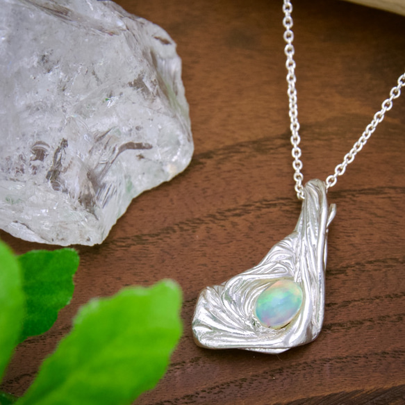 ウォーターオパール シルバー ネックレス ネックレス・ペンダント しだ  