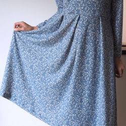 [XS-LL定做]軍裝風格的簡單連衣裙◇Kasumisou Blue（柔軟的休閒面料）*稍厚* 第7張的照片