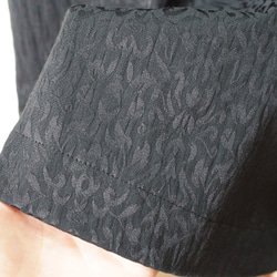 [XS-LL定做]軍裝風格的簡單連衣裙◇正式的蔓藤花紋（黑色）*棉混紡，結實的面料 第5張的照片