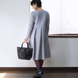 [XS-LL定做]軍裝風格的簡單連衣裙◇人字紋淺灰色*厚面料* 第6張的照片