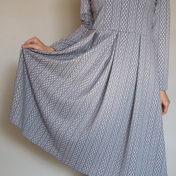 【XS-LL定做】阿米甚風簡約連衣裙◇艾倫針織圖案（灰色） 第7張的照片