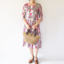 【XS-LL定做】阿米甚風簡約連衣裙◇粉色楓木紋 第4張的照片