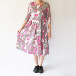 【XS-LL定做】阿米甚風簡約連衣裙◇粉色楓木紋 第7張的照片