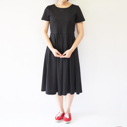 [S]阿米甚風格簡單連衣裙◇短袖（正式黑色）*經典面料* 第4張的照片