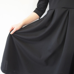 [M]阿米甚人風格的簡單連衣裙◇長袖（正式黑色）*經典面料* 第6張的照片