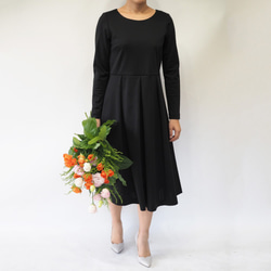 [S]阿米甚人風格的簡單連衣裙◇長袖（正式黑色）*經典面料* 第9張的照片