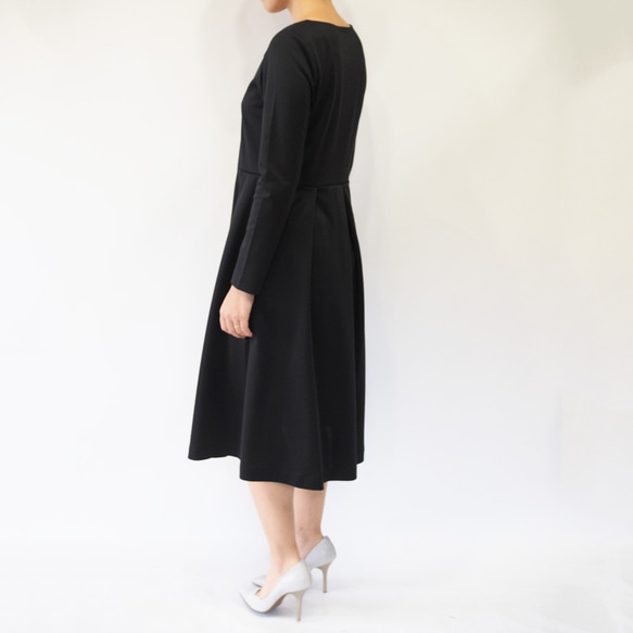 [S]阿米甚人風格的簡單連衣裙◇長袖（正式黑色）*經典面料* 第10張的照片