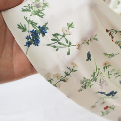 [XS-LL定做生產]阿米甚人式簡單連衣裙◇園林花卉圖案（灰白色）*面料略薄* 第5張的照片