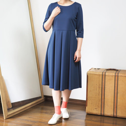 【定制】阿米甚風格簡約連衣裙◇海軍藍（運動材質） 第1張的照片
