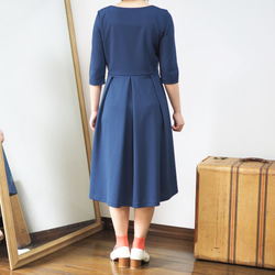 【定制】阿米甚風格簡約連衣裙◇海軍藍（運動材質） 第4張的照片