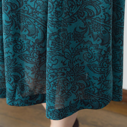 [M]阿米甚人風格的簡單連衣裙◇蕾絲圖案（綠色）*薄面料* 第5張的照片