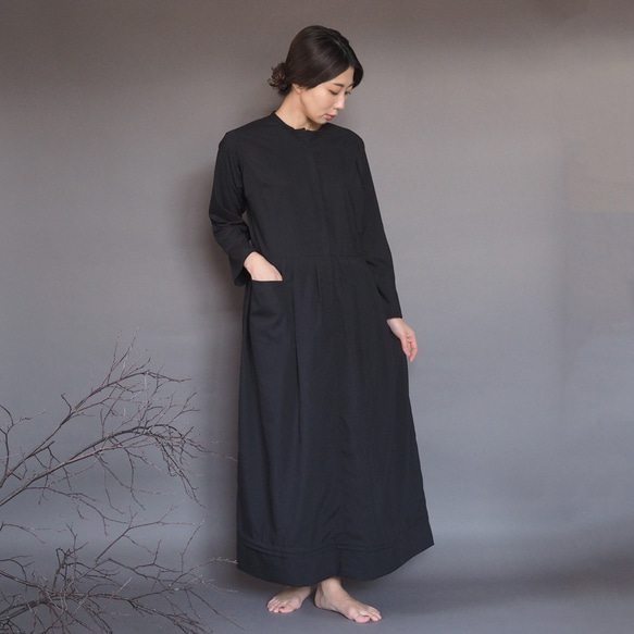 [定制] 傳統阿米甚人連衣裙 | 黑色 *柔軟襯衫面料* 第3張的照片