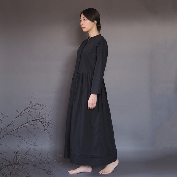 [定制] 傳統阿米甚人連衣裙 | 黑色 *柔軟襯衫面料* 第4張的照片