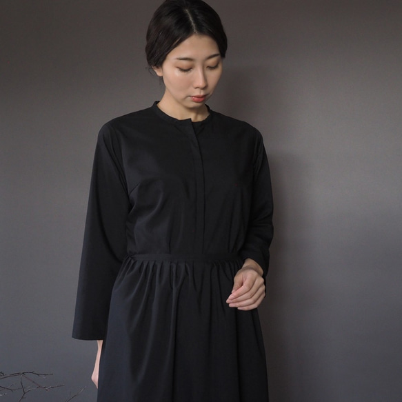 [定制] 傳統阿米甚人連衣裙 | 黑色 *柔軟襯衫面料* 第6張的照片